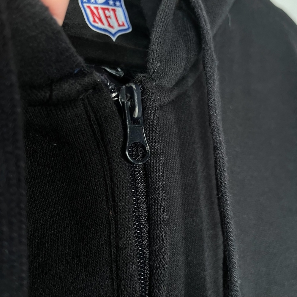 NFL Steelers Black Embroidered Zip-Up Sweatshirt with Hood Size L - Picture 5 of 9